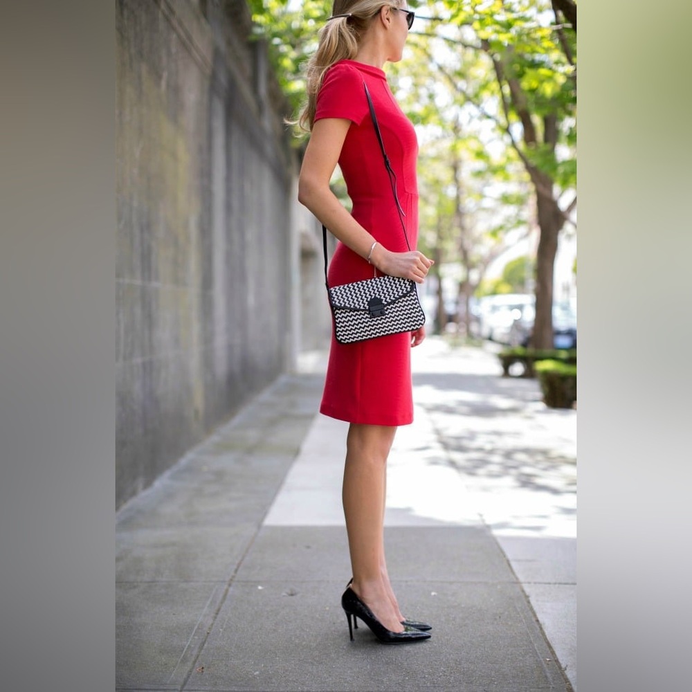 Boden Red Short-Sleeve Sheath Dress - Picture 8 of 11